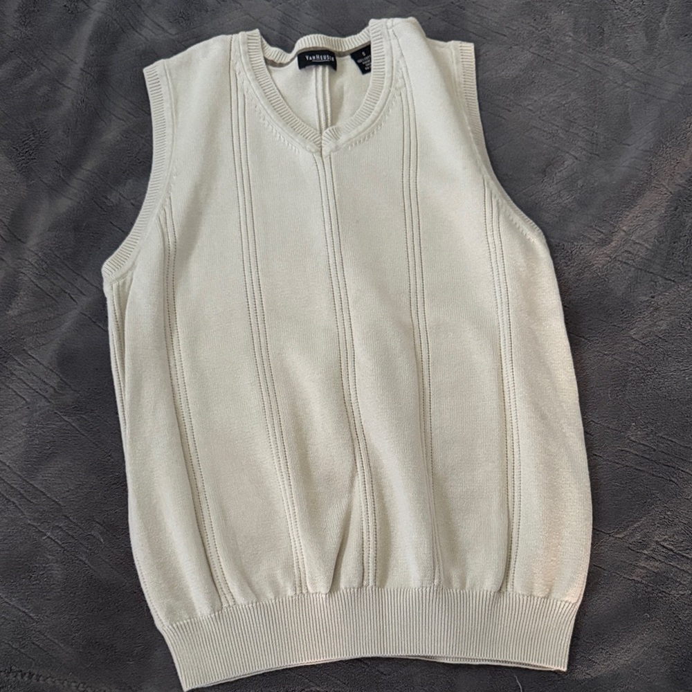 Van Heusen Light Cream Knit Vest